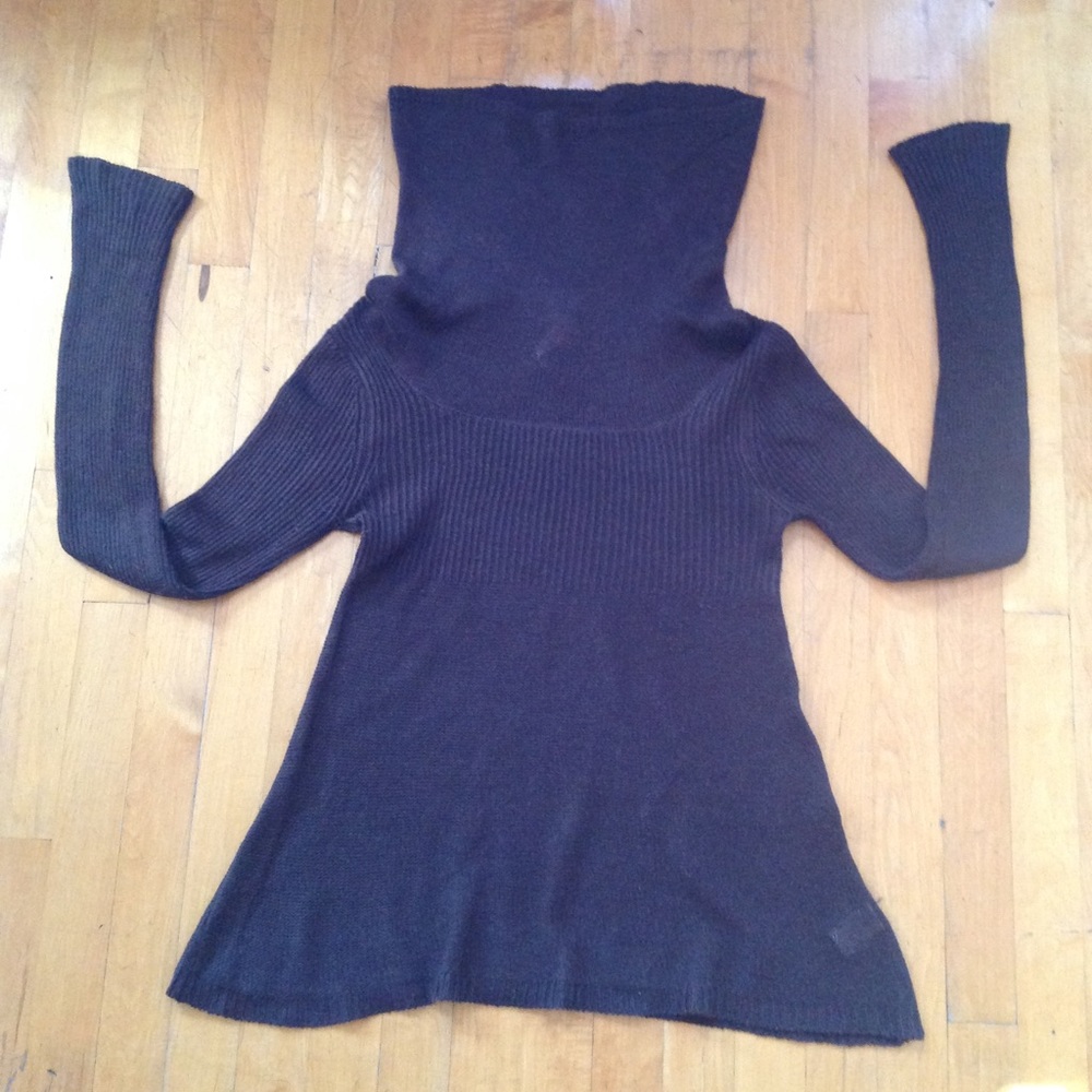 Derek Heart Brown Knit Sweater Tunic Cowl Size Med